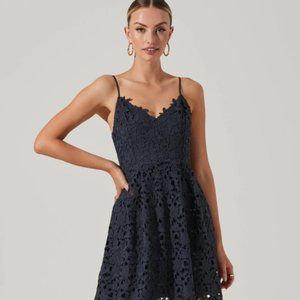 NWT ASTR the Label Lace A Line Midi Dress in Navy XXL